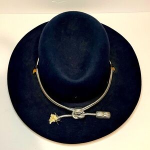 Stratton Felt Campaign Hat in Navy Blue Size 7 with Chin Strap